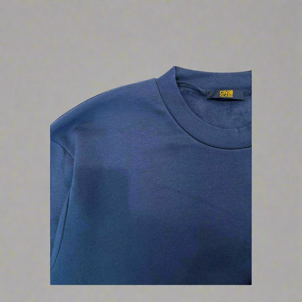 Cavalli Class men's royal blue graphic print Sweatshirts