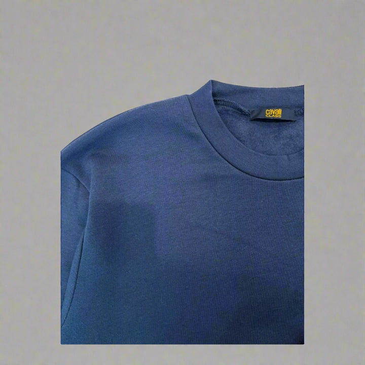 Cavalli Class men's royal blue graphic print Sweatshirts