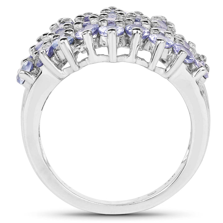 2.80 Carat Genuine Tanzanite .925 Sterling Silver Ring