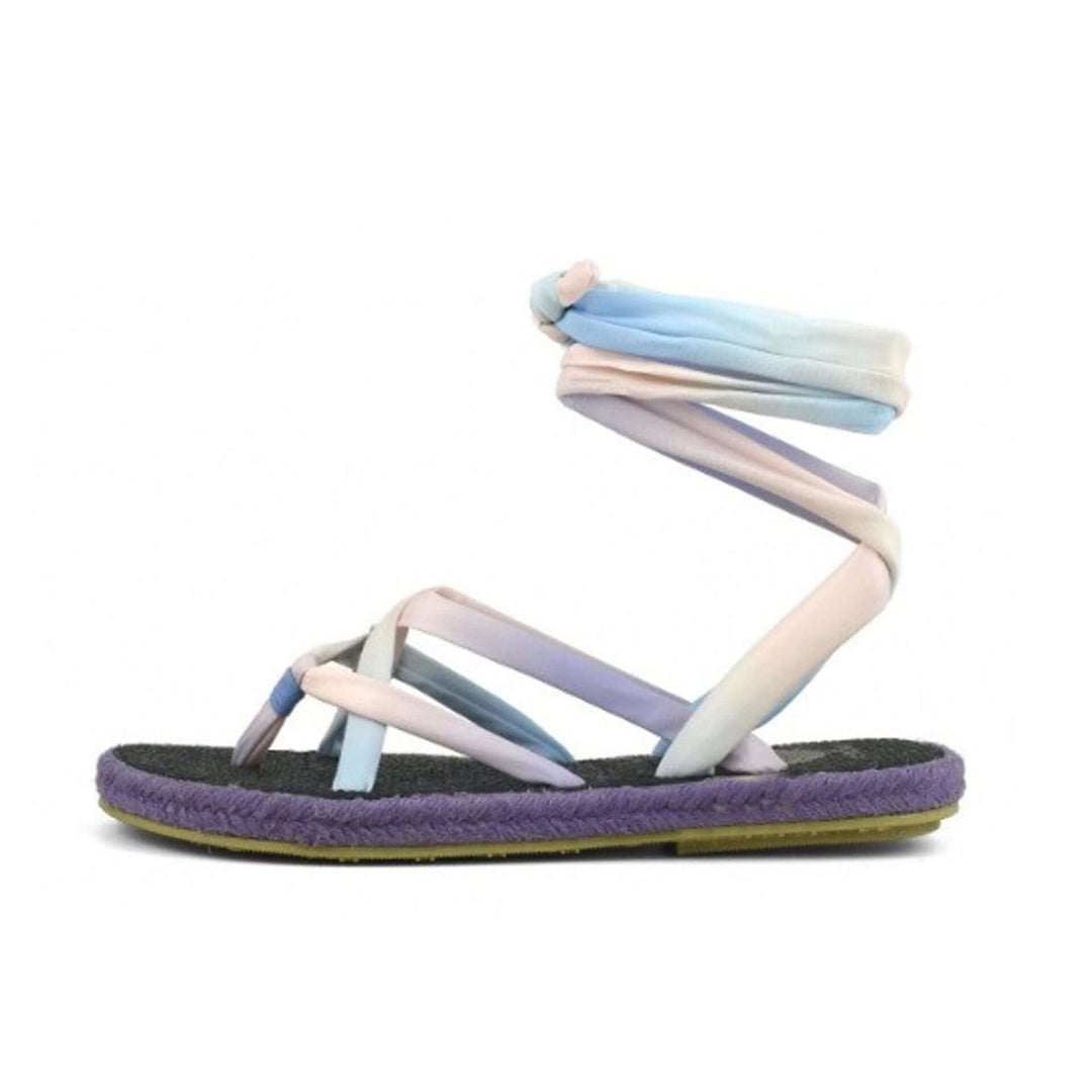 Nalho women's blue-lavender open toe fabric strap Sandals