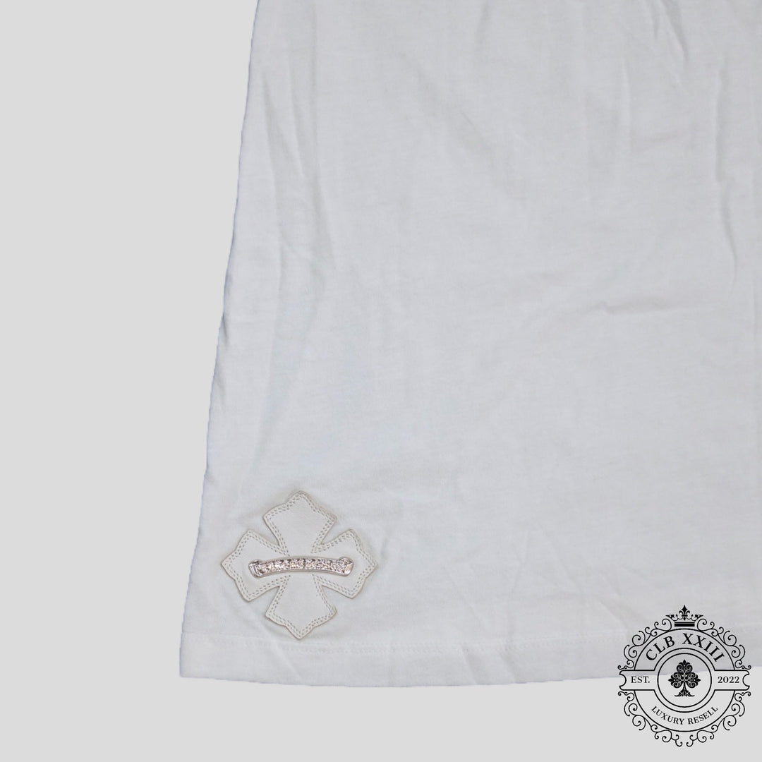 Chrome Hearts Leather Plus Patch Tank Top in White