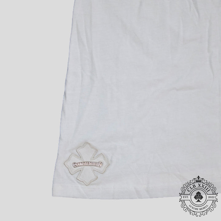 Chrome Hearts Leather Plus Patch Tank Top in White