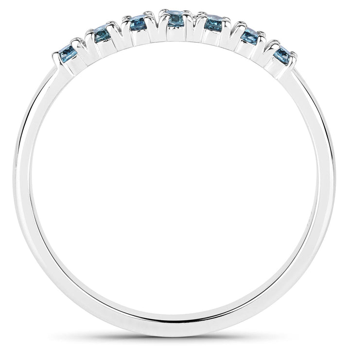 0.22 Carat Genuine Blue Diamond 14K White Gold Ring (I1-I2)