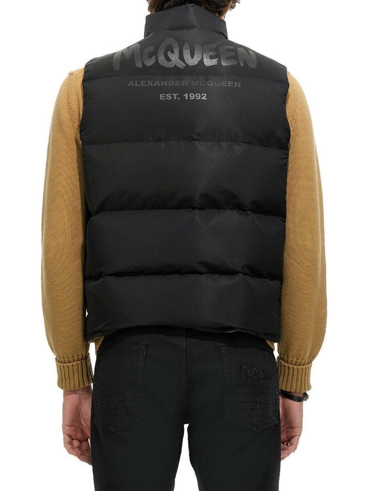 Alexander Mcqueen Men Graffiti Logo Print Down Vest