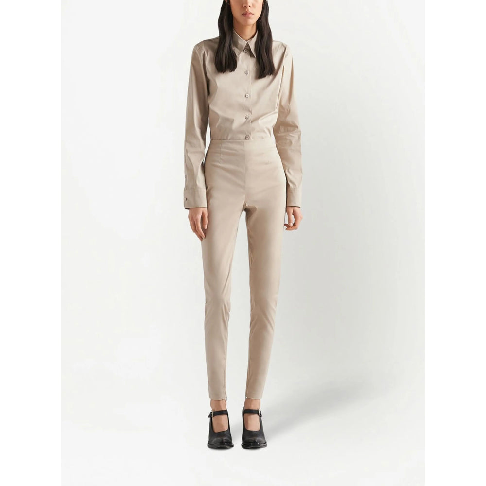 Prada Neutrals Trousers - Slim-Fit Trousers Women