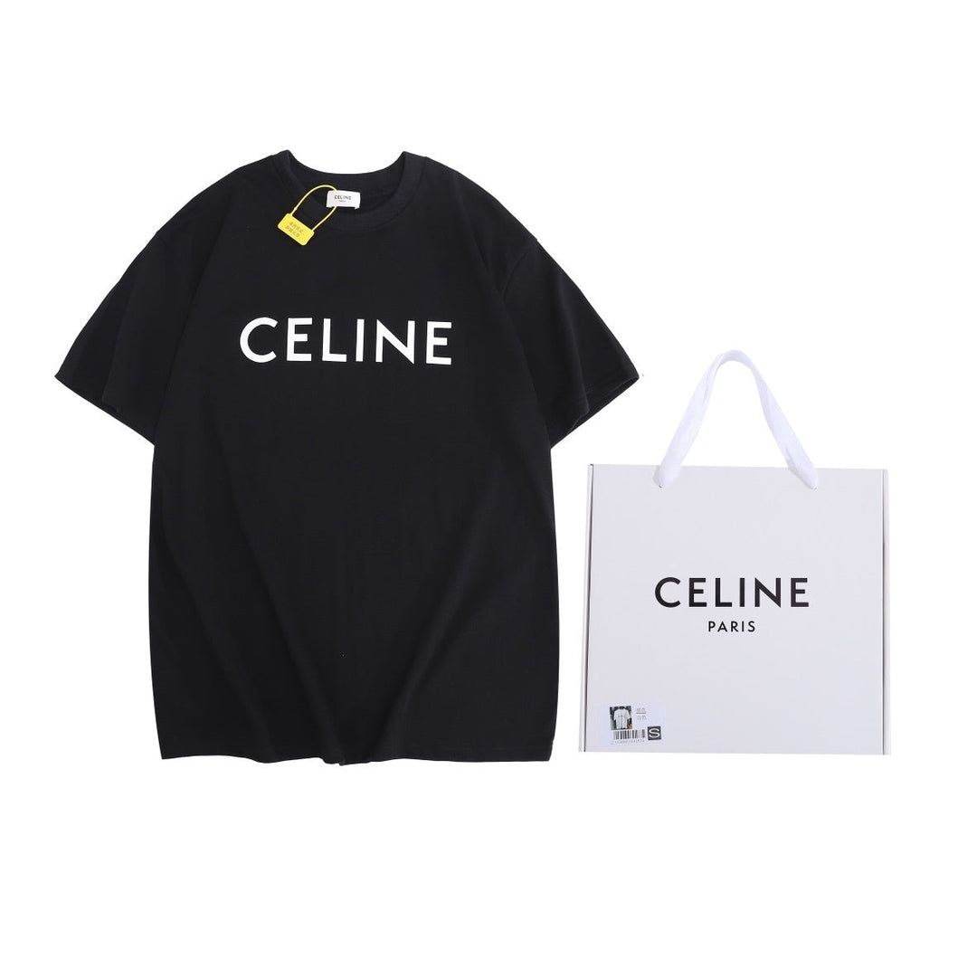 CELINE Paris Loose T-Shirt in Cotton Jersey