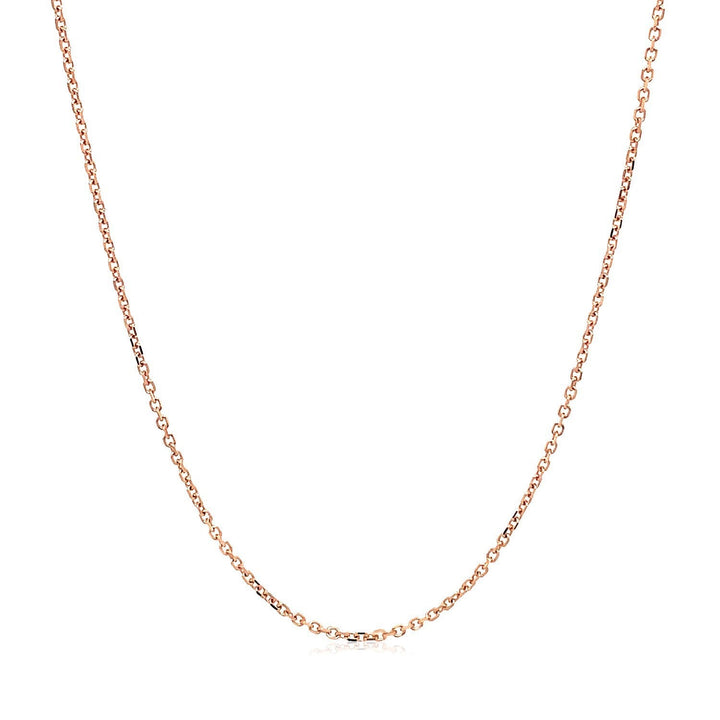 18k Rose Gold Diamond Cut Cable Link Chain (1.10 mm)