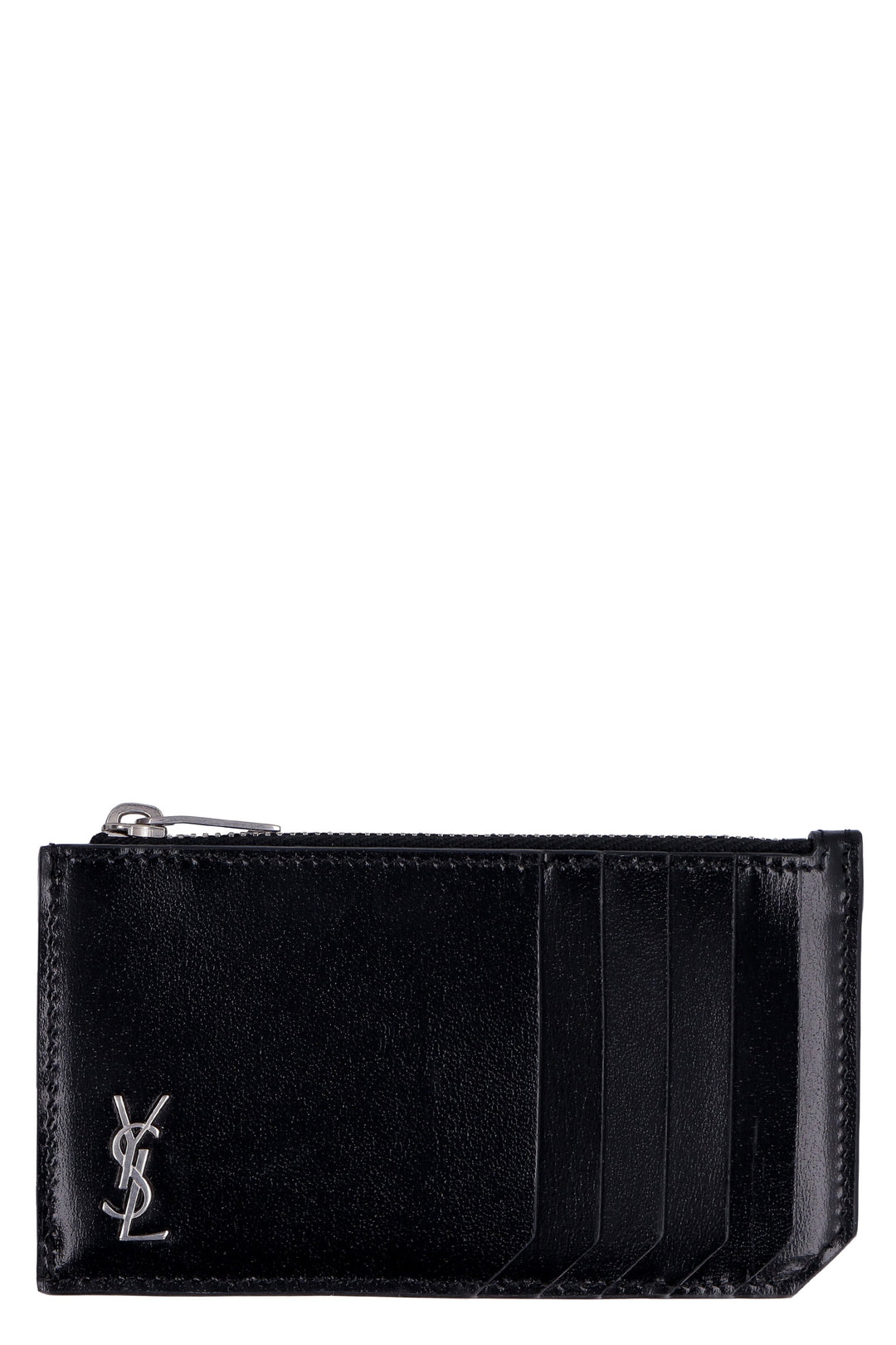 SAINT LAURENT Mini Monogram Zip Credit Card Holder