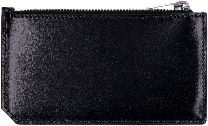 SAINT LAURENT Mini Monogram Zip Credit Card Holder