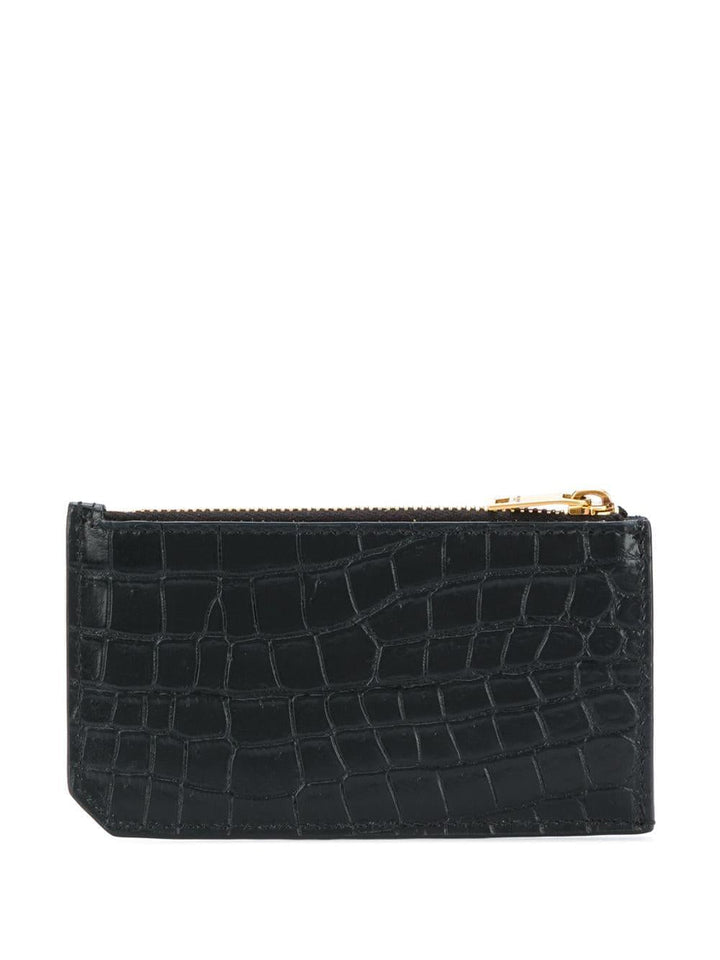 SAINT LAURENT Mini Logo Plaque Cardholder