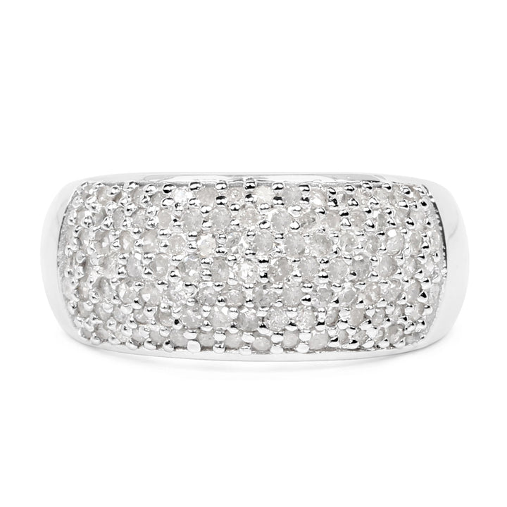 0.96 Carat Genuine White Diamond .925 Sterling Silver Ring