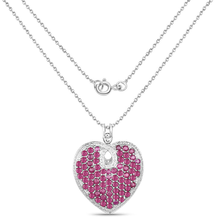 8.03 Carat Genuine Ruby .925 Sterling Silver Pendant