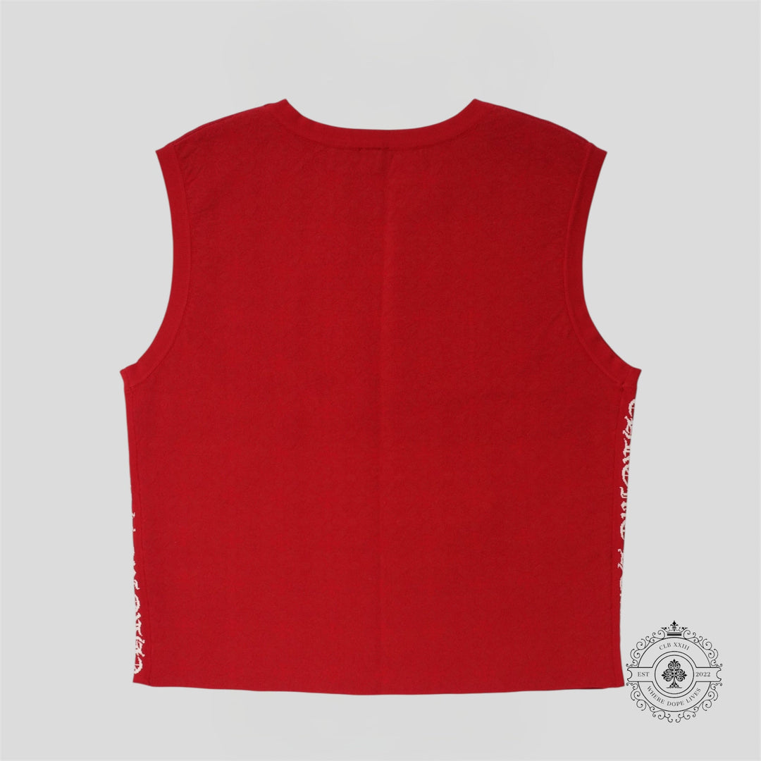 Chrome Hearts Plus Jacquard Sleeveless Shirt in Red