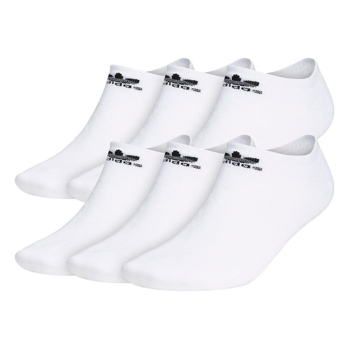 adidas Originals Big &amp; Tall Trefoil No Show Socks (6-Pair) White X-Large