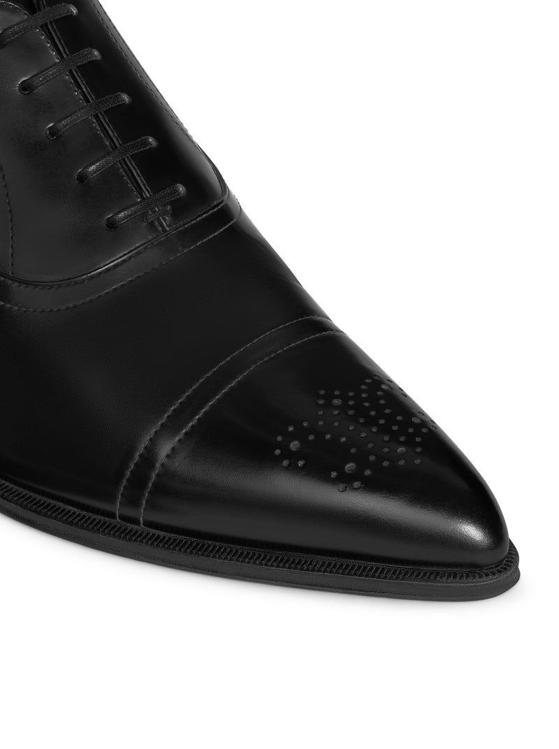Celine Men Jude Celine Perforated Oxford In Polished Bull Leather