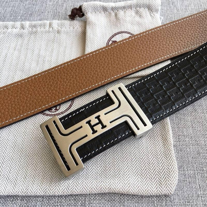 Hermes Men Silver Buckle Belt &