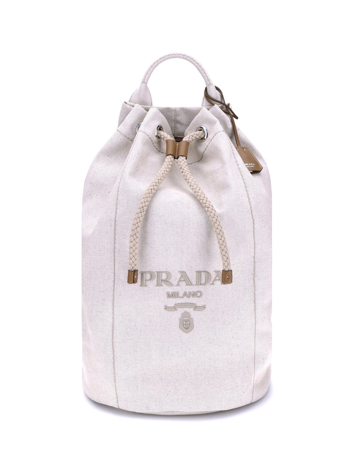 Prada Men Linen Bucket Bag