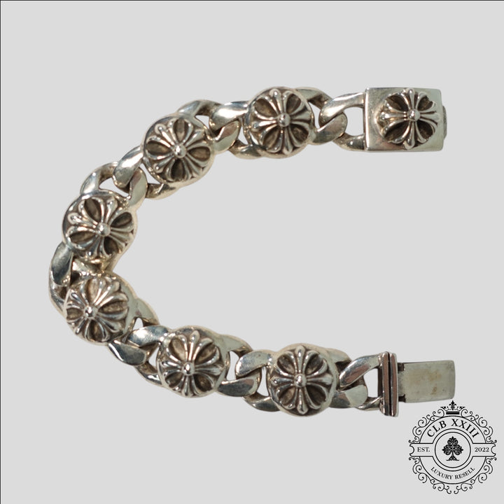 Chrome Hearts Cross 6 Link Cuban Bracelet in Silver