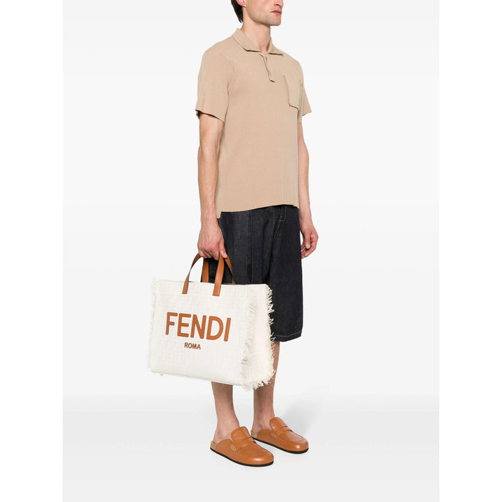 FENDI Men Neutrals Tote Bag