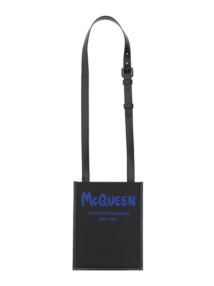 Alexander Mcqueen Men Smartphone Bag With Graffiti Logo