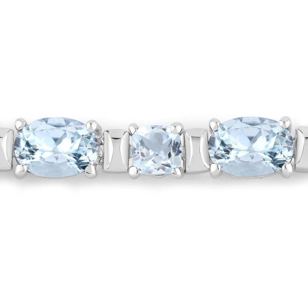 10.06 Carat Genuine Aquamarine .925 Sterling Silver Bracelet