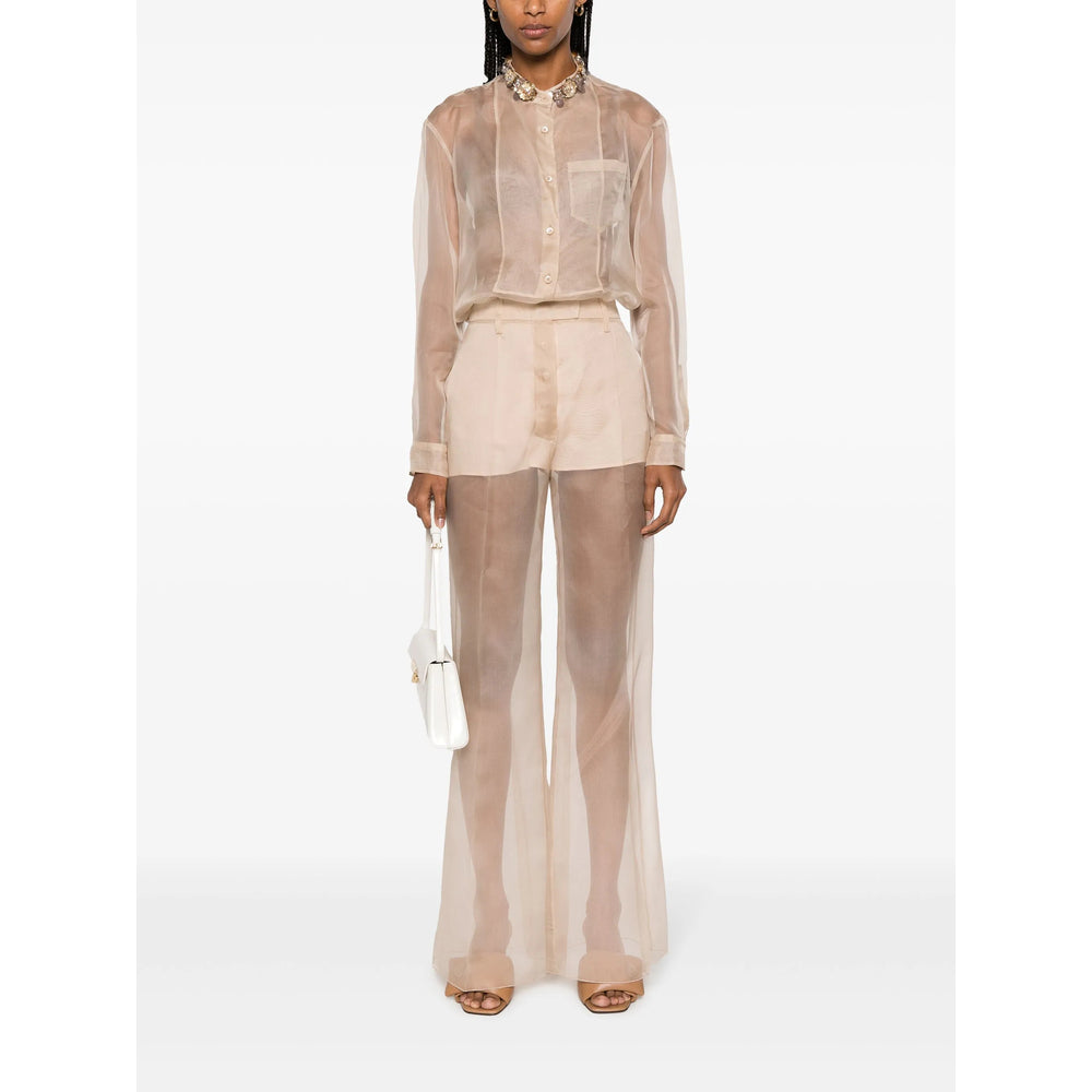Prada Neutrals Trousers - Flared Trousers Women