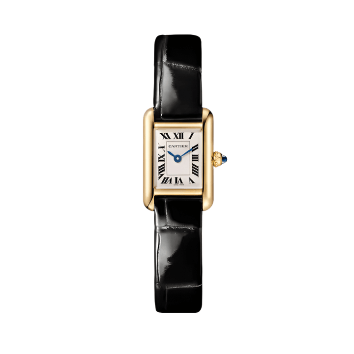 Cartier Tank Louis Cartier Watch, Mini Model, Quartz Movement, Yellow Gold, Leather