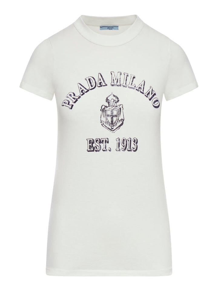 Prada Women Printed Cotton T-Shirt