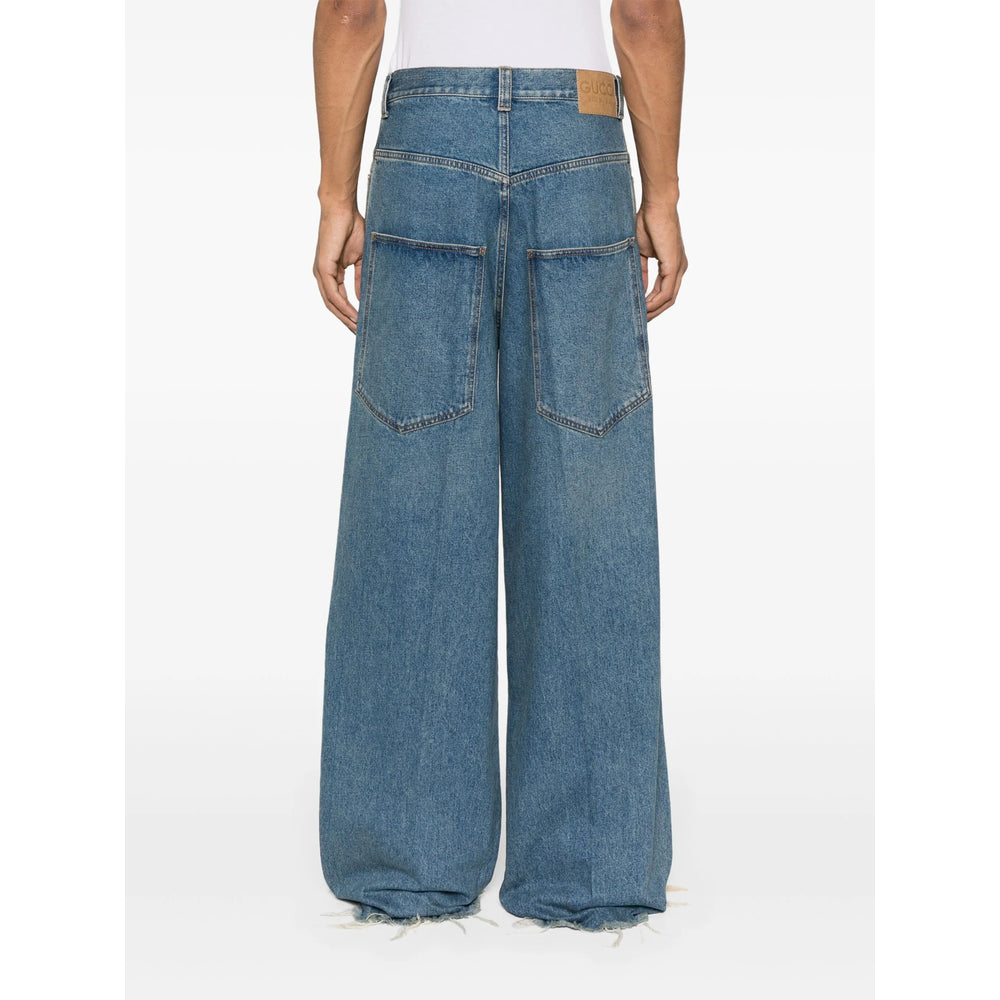 Gucci Blue Denim - Wide-Leg Jeans Men
