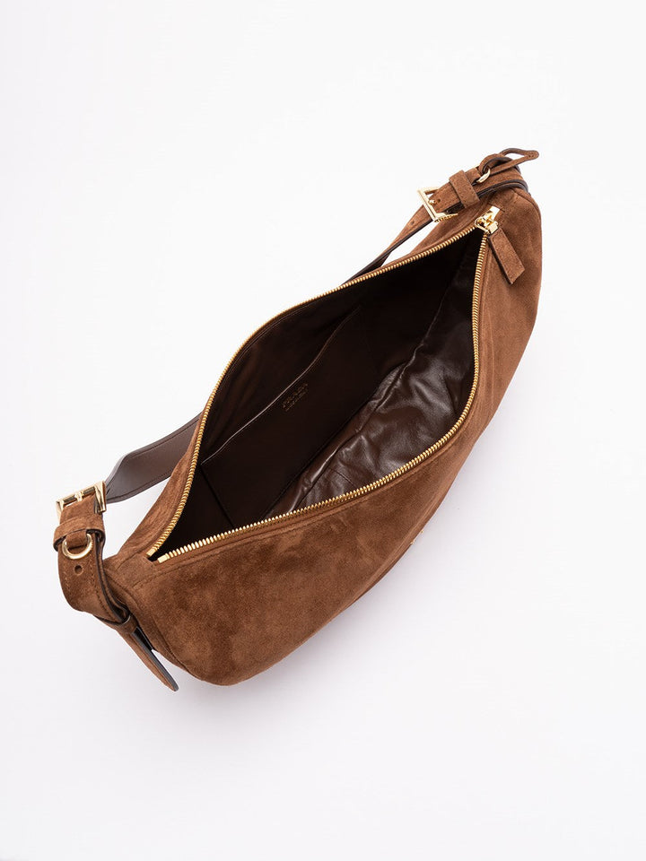 Prada Women `Prada Demi-Lune` Large Suede Shoulder Bag