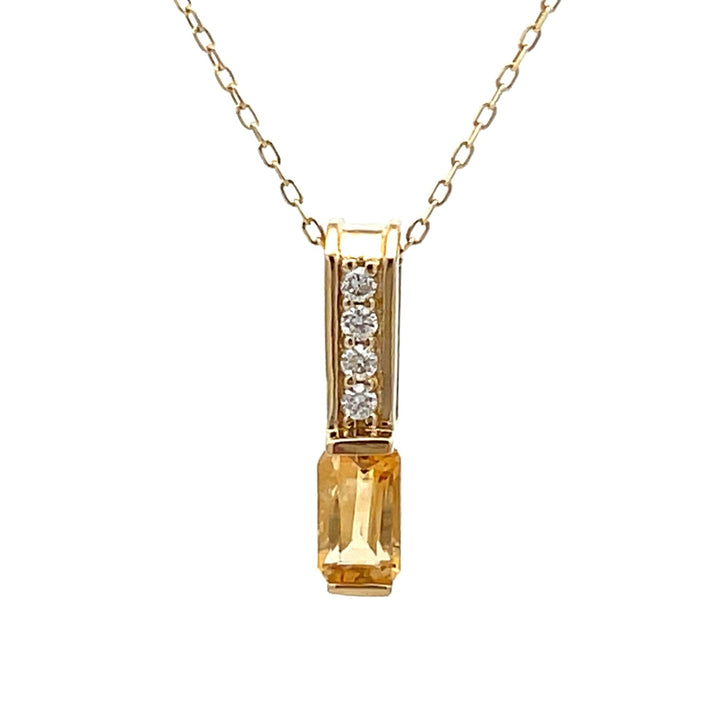 .06ct Citrine Diamond Fashion Pendants 10KT Yellow Gold