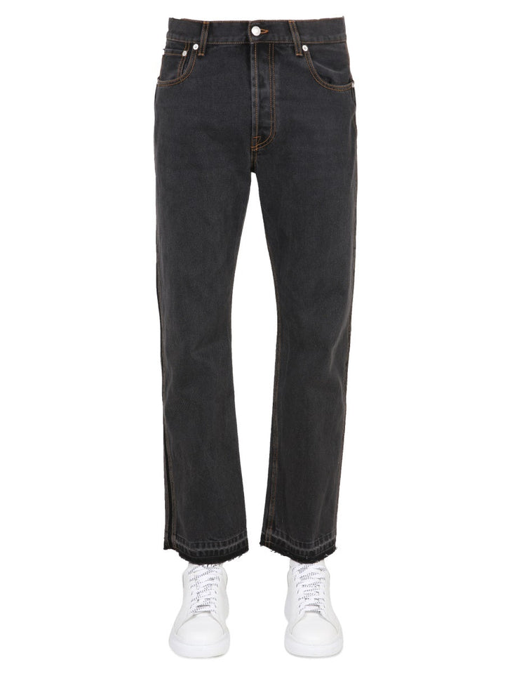 Alexander Mcqueen Men Raw Cut Jeans
