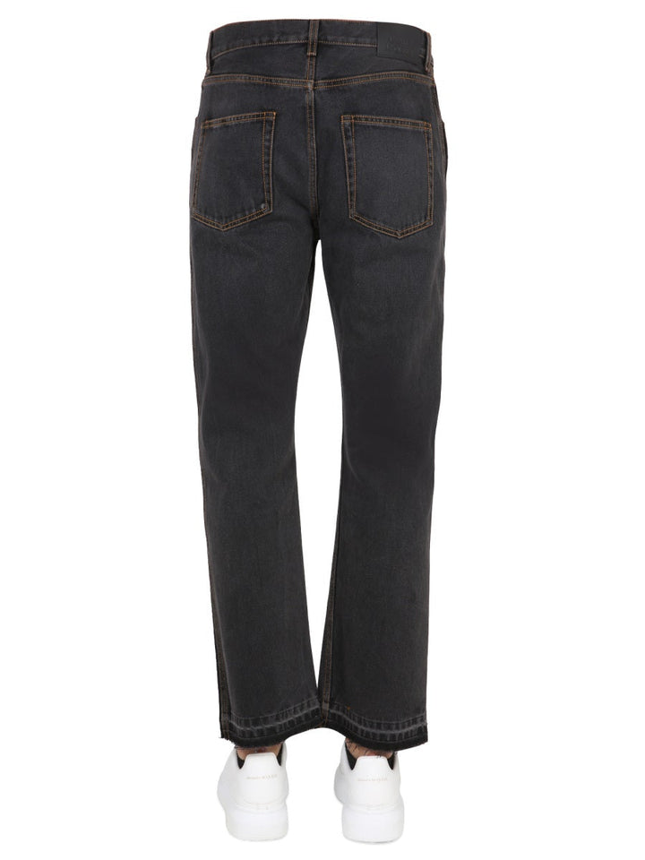 Alexander Mcqueen Men Raw Cut Jeans