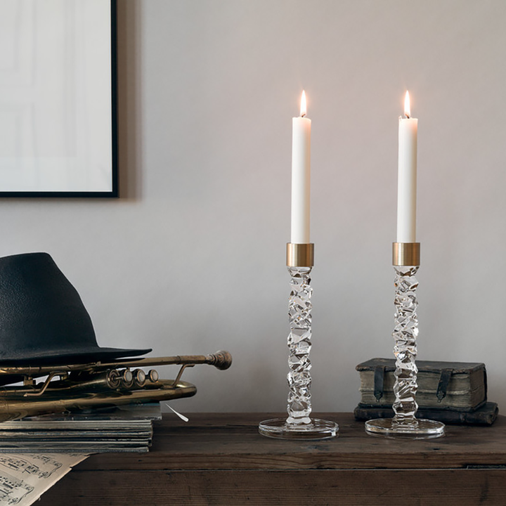 Carat Candlestick Brass Medium - Set of 2