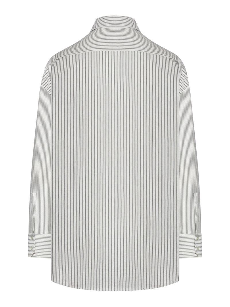 Saint Laurent Women Cassandre Striped Cotton Shirt
