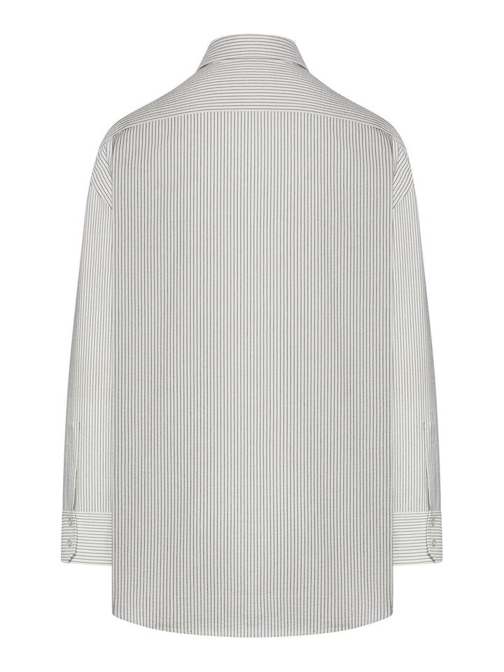 Saint Laurent Women Cassandre Striped Cotton Shirt