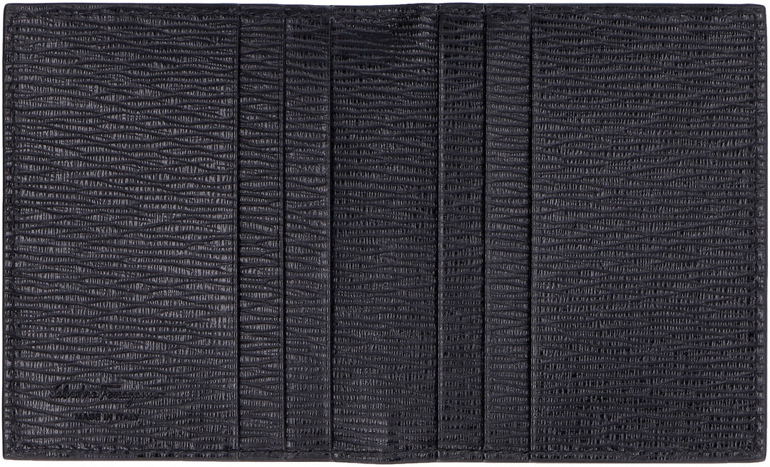 Ferragamo Leather Card Holder with Gancini Hook - 8cm x 10cm