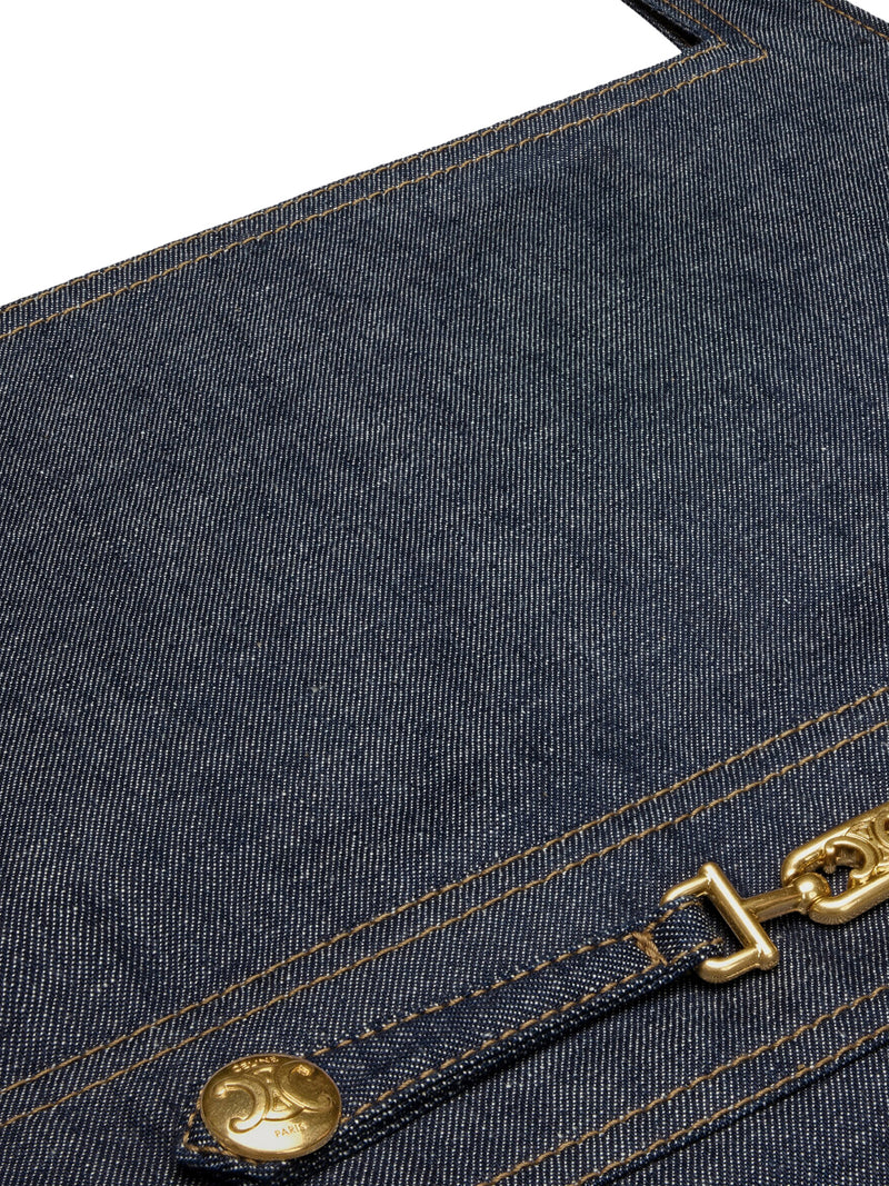 Celine Women Empire Mini Dress In Raw Wash Denim