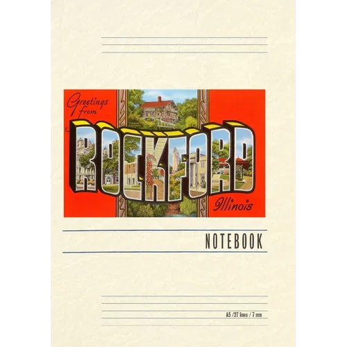 Vintage Lined Notebook Greetings from Rockford, Illinois - Paperback