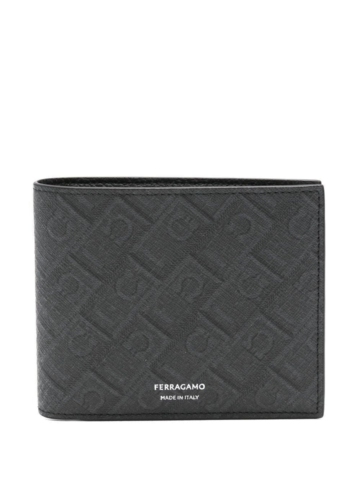 Ferragamo Monogram-Pattern Mini Bi-Fold Wallet