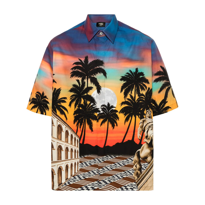 Fendi Blue Shirts Men