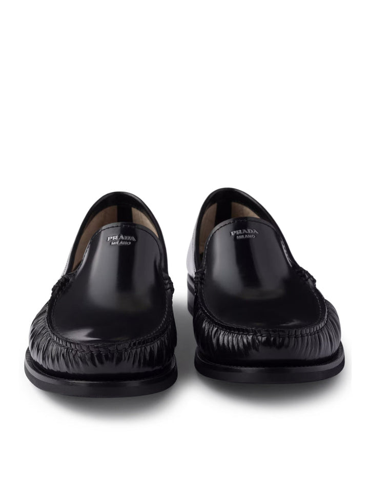 Prada Men Brushed Leather Loafers