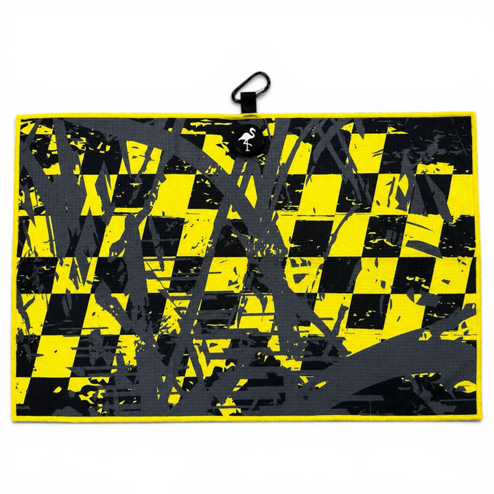 Hazard Hustle Golf Towel | 24” x 16” Microfiber Towel | Magnetic Clip &amp; Carabiner | Premium Golf Accessory