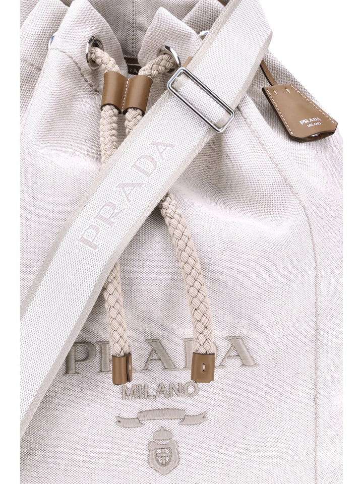 Prada Men Linen Bucket Bag