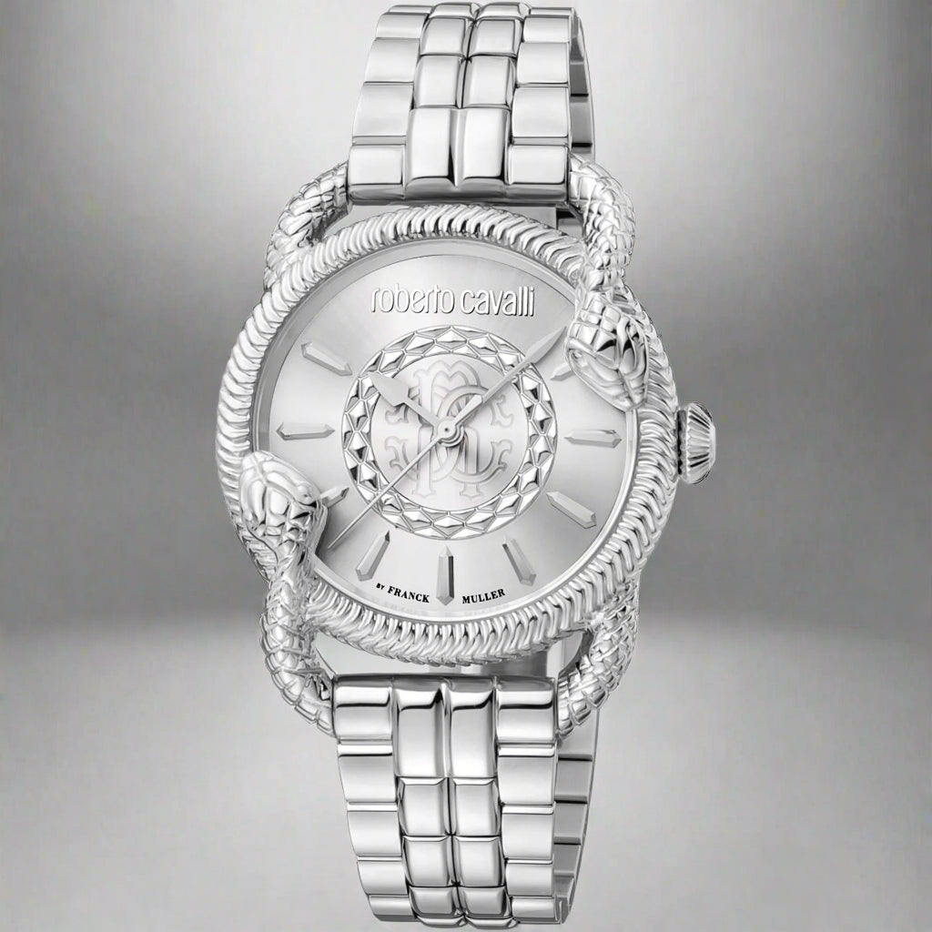 Roberto Cavalli By Franck Muller SS silver analog Watches