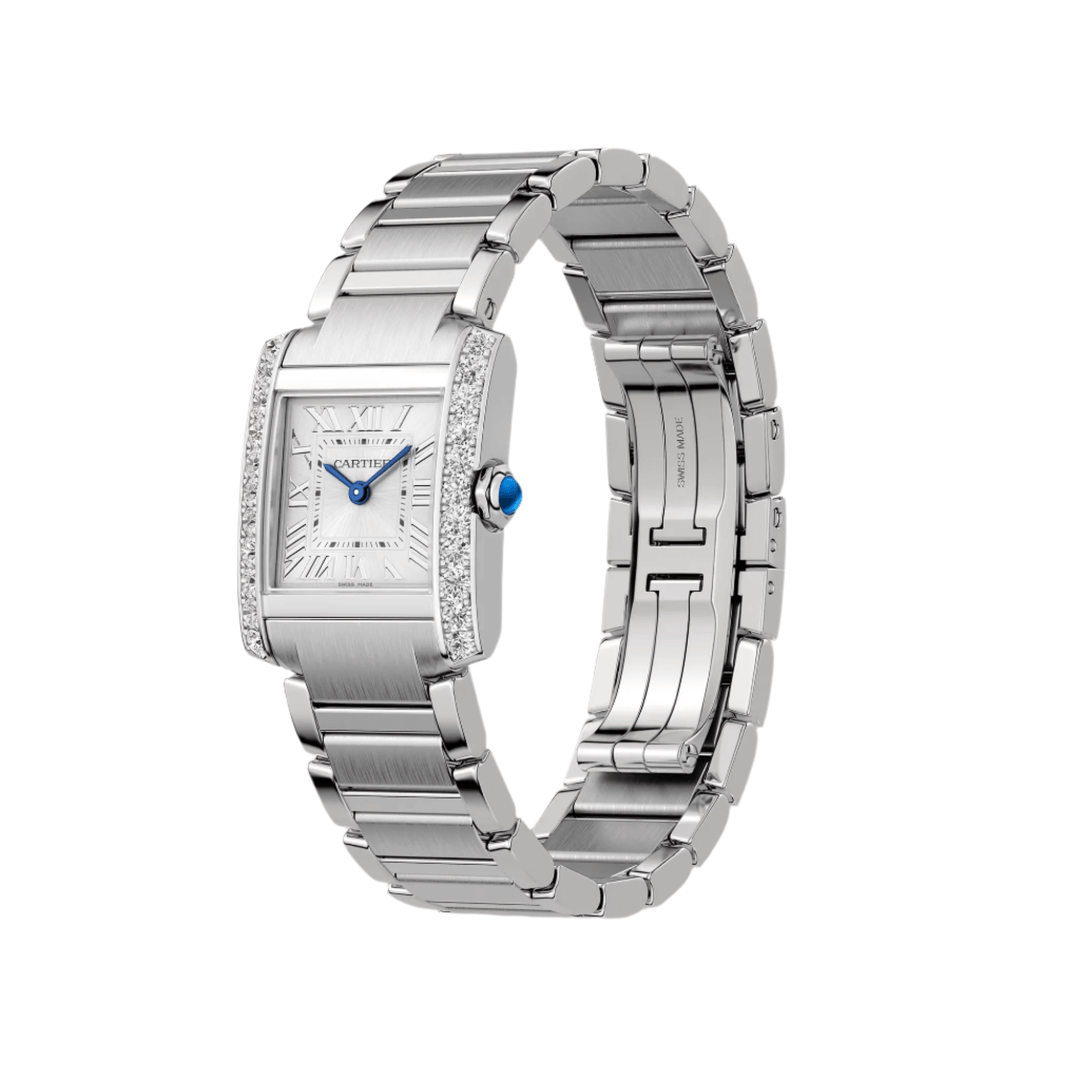 Cartier Tank Française Watch, Small Model, Quartz Movement, Steel, Diamonds