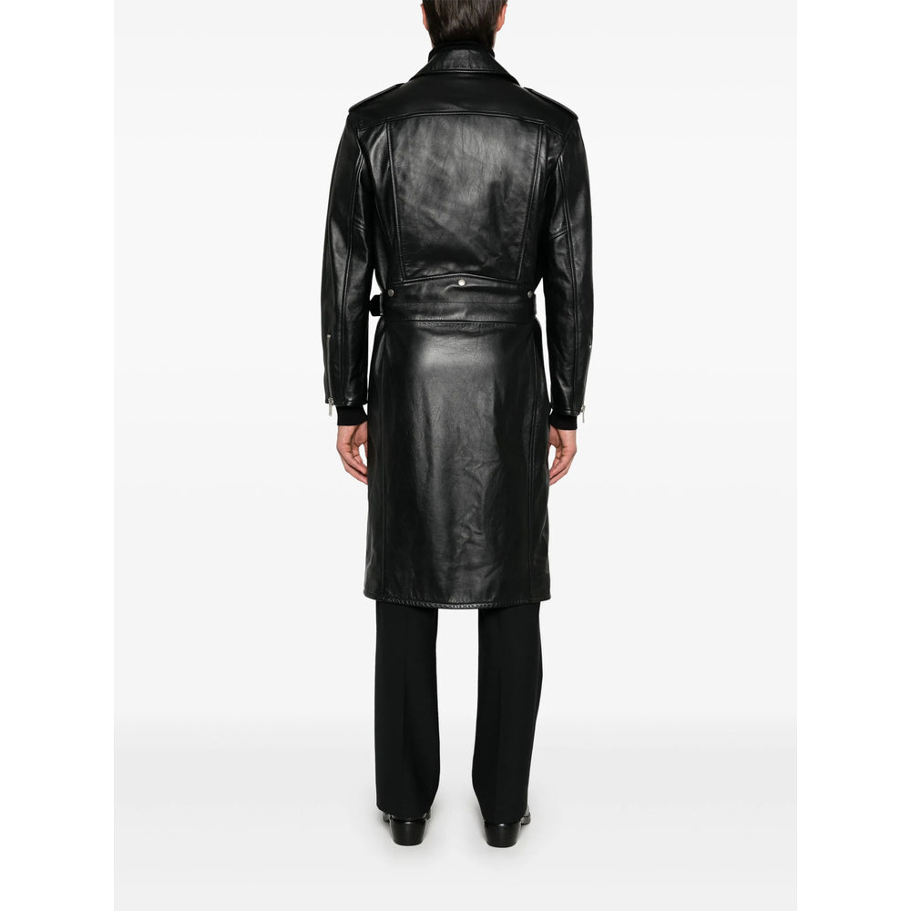 Saint Laurent Black Coats - Leather Coats Men