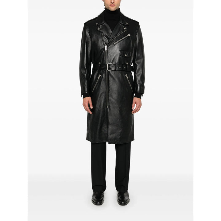 Saint Laurent Black Coats - Leather Coats Men