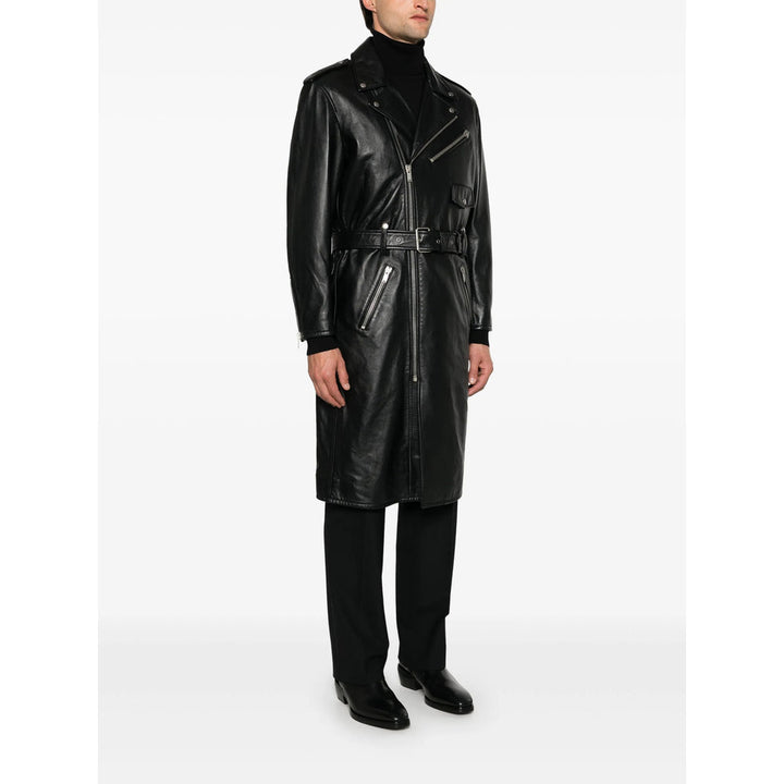 Saint Laurent Black Coats - Leather Coats Men