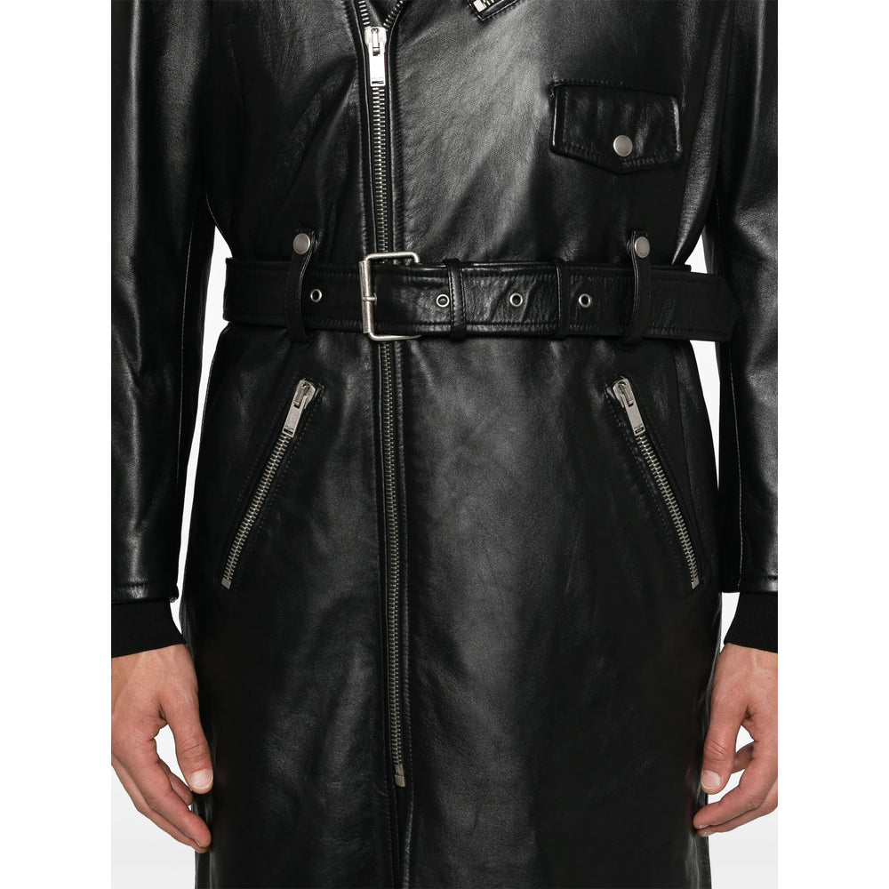 Saint Laurent Black Coats - Leather Coats Men